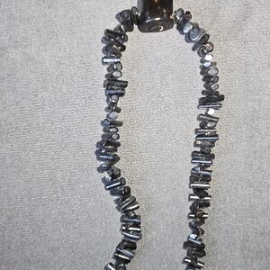 Black Hematite Beaded Stone Necklace